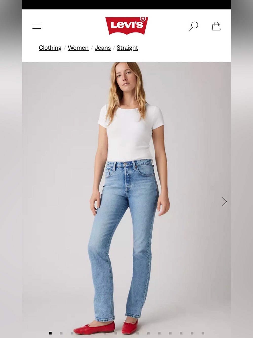 Levi's 501 original straight leg jeans